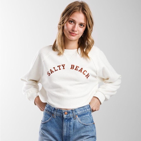 BILLABONG x The Salty Blonde Worn Right Womens Crew Sweatshirt - Picture 6 of 11
